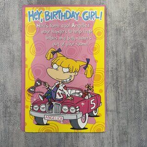 Vintage Greeting Card Angelica Rugrats Birthday Girl Door Hangers 2000